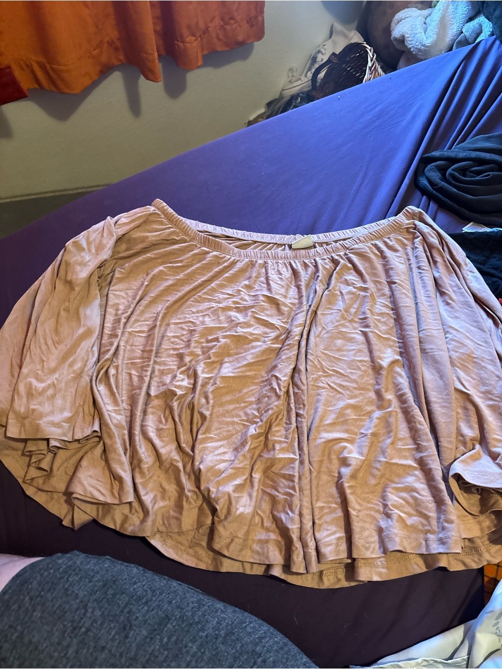 Maya Kern Taupe Mini Skater Skirt
